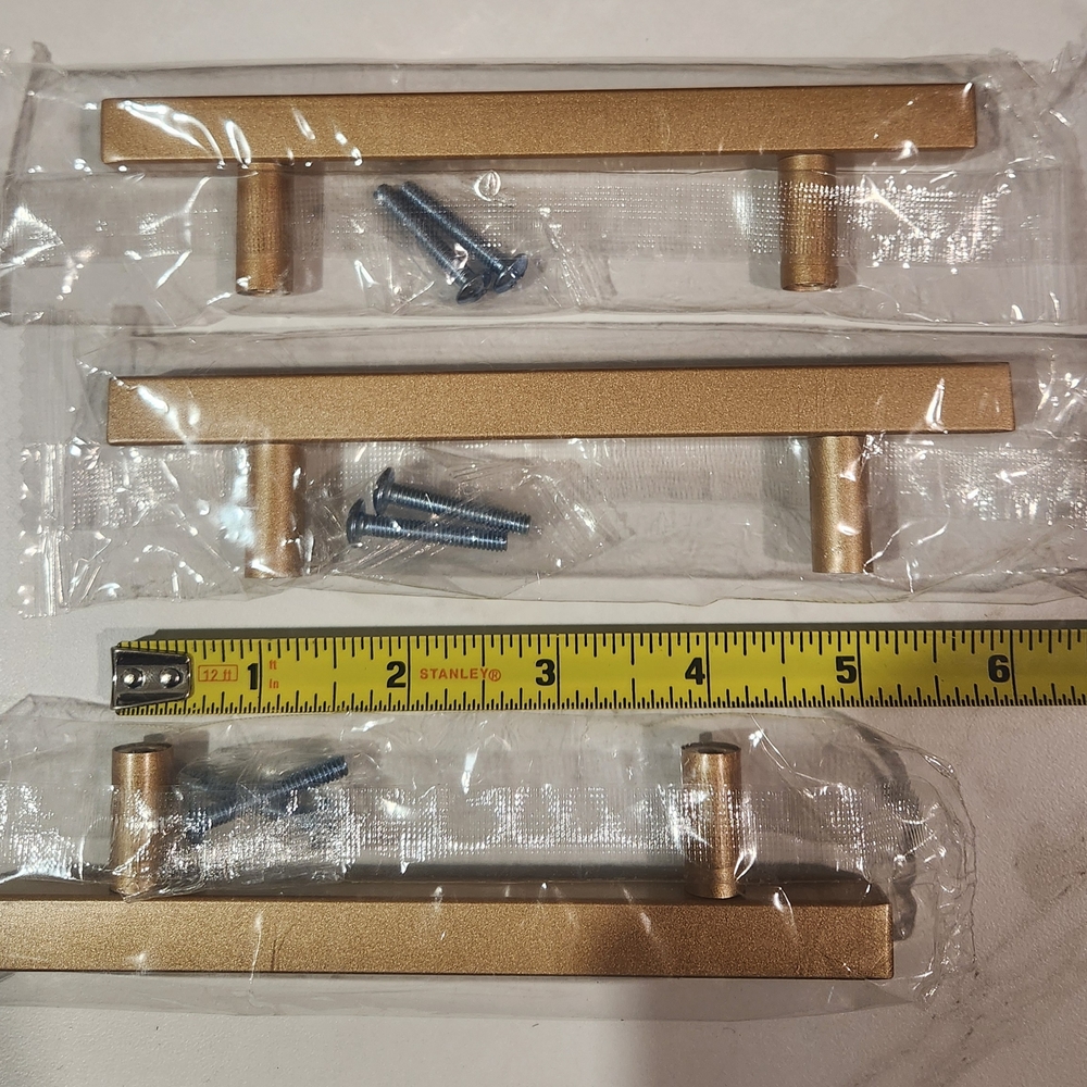 9pcs Brass Cabinet Handles with Screws VARIOUS SIZES